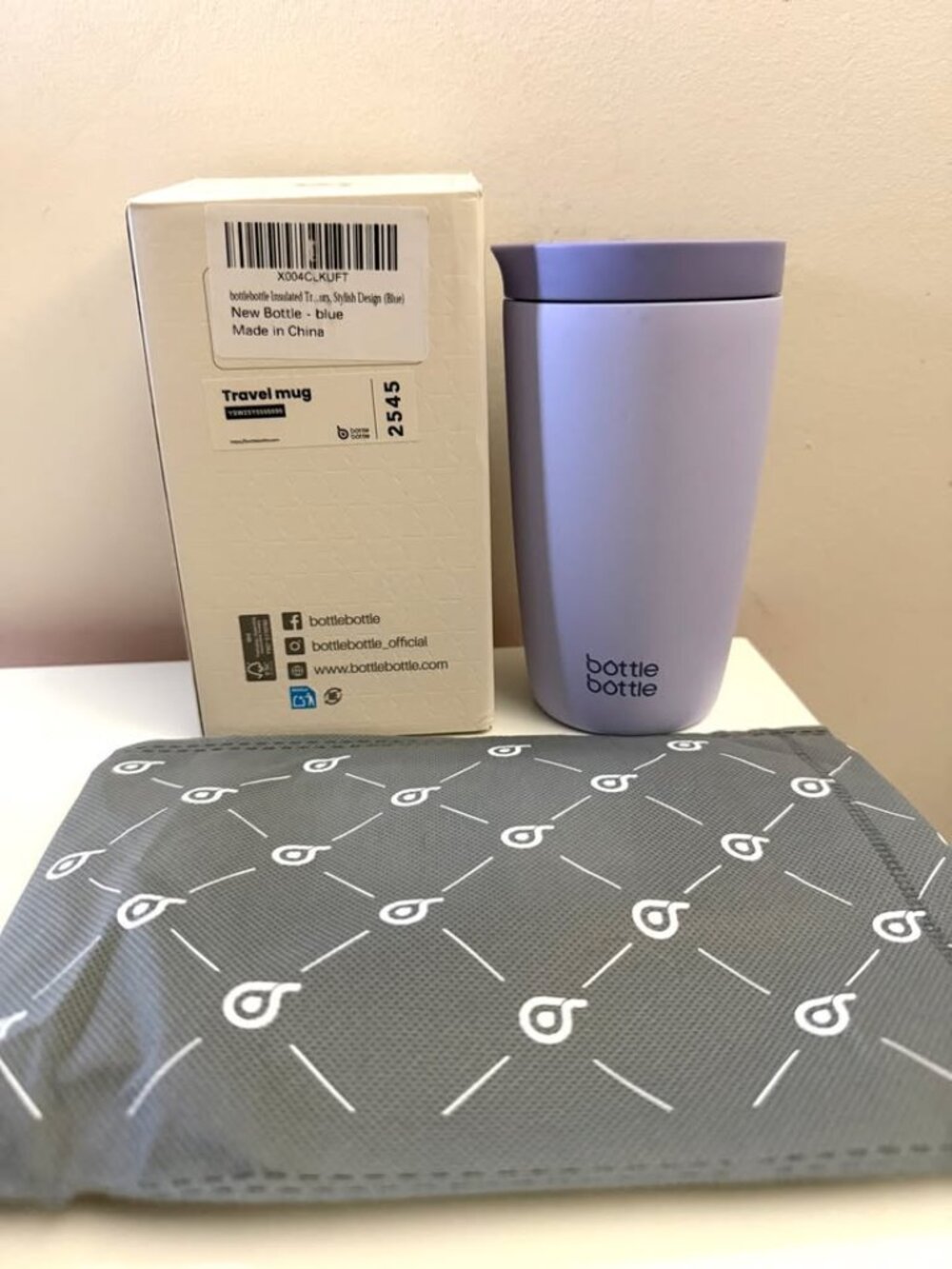 BOTTLE BOTTLE Insulated Travel Mug 350ml Stainless Steel Coffee Cup (Lilac)
